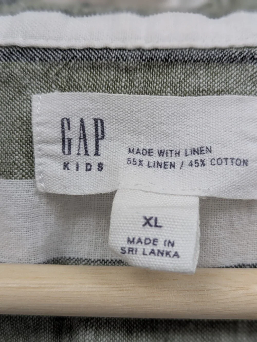 Gap Boy's Short-Sleeve Stripe Button-Up Shirt - Olive & White